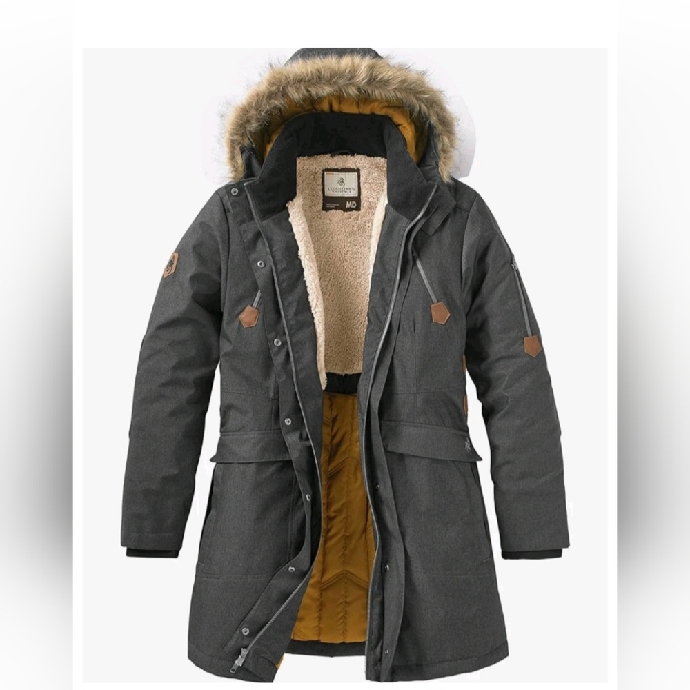 Legendary Whitetails Women's Charcoal Gray Parka with Faux Fur Trim